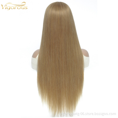 Vigorous free sample wholesale 9A grade blonde straight raw brazilian 100% human hair half wig for black women